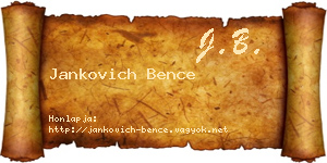 Jankovich Bence névjegykártya