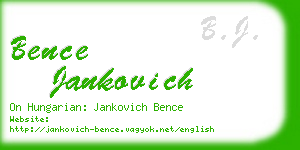 bence jankovich business card